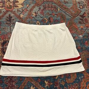 Wimbledon White Mini Skirt with Red and Black Accents